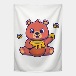 Cute honey bear Tapestry