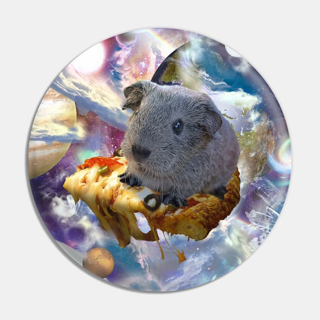 Rainbow Guinea Pig On Pizza In Space Pin by Random Galaxy