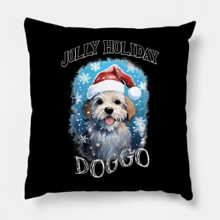 Jolly holiday doggo Pillow