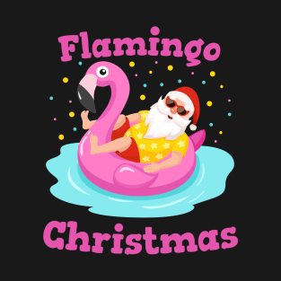 Merry Christmas Flamingo Inflatable print T-Shirt