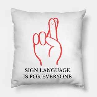 Finger Hug Talking Hands Funny Sign Language Love Unity Peace Pillow