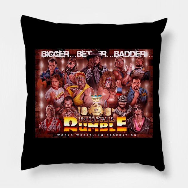 90s Wrestlers-Battle Royal Pillow by SAN ART STUDIO 