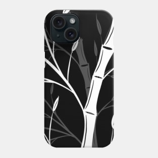 Black and white bamboo plants Phone Case