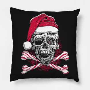 Xmas Candy Cane Skull Candy Cane Pillow