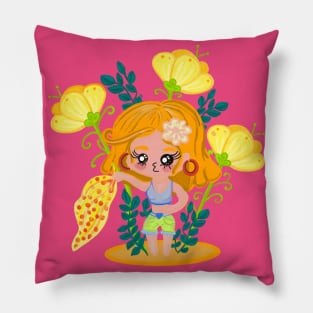 Cute girly cartoon Face girl Pillow