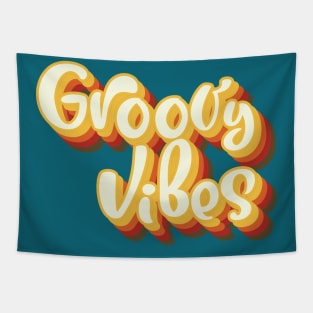 Retro Groovy Vibes Tapestry