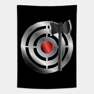 Silver Target w/ Red Bullseye Throwing Axe Kit Tapestry