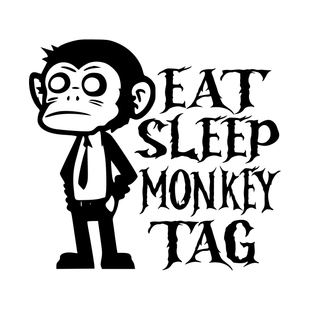 monkey Tag VR Gamer Shirt for Kids, Teen Eat Sleep monkey T-Shirt by KRMOSH