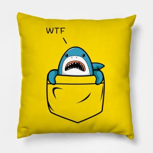 Funny Shark WTF Pillow