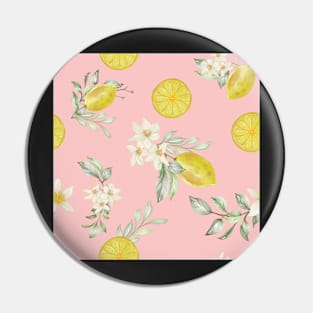 Lemon and Florals in Pink Pin