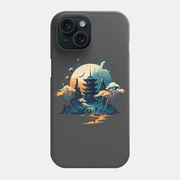 Japanese Temple Tokyo  Asian Inspired Retro Japan Phone Case by Linco