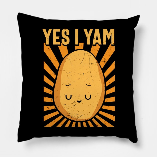 Yes I Yam Funny Potato Last Minute Matching Halloween Lazy Costume Gift Pillow by BadDesignCo