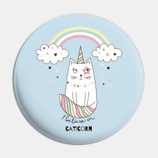 I believe in caticorn Pin