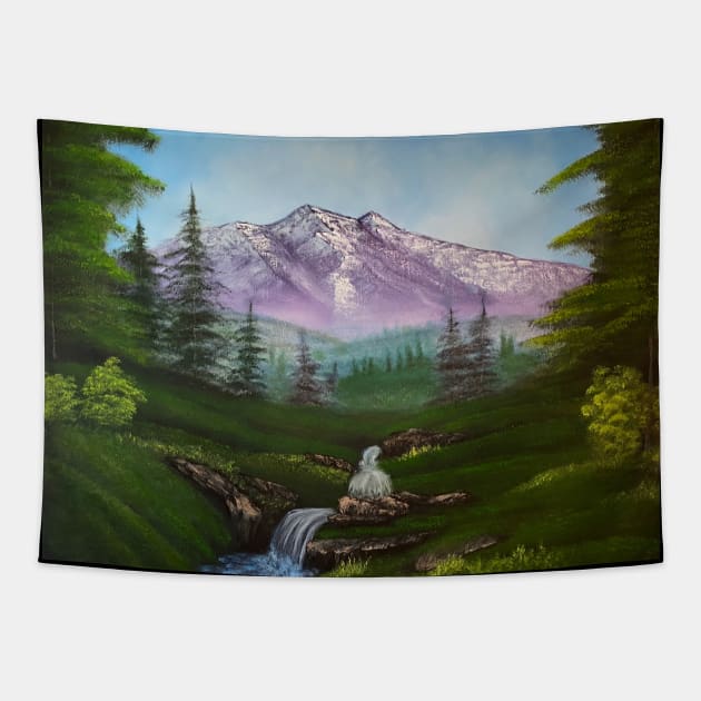Mountain Hideout Bob Ross Meme Tapestry TeePublic