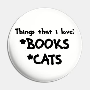 i love books and cats Pin