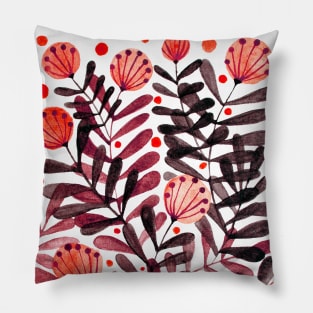 Flowers and foliage - red and orange Pillow