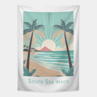 Tropical Serenity - Beach Sunrise Poste Tapestry