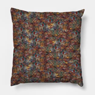 Colorful houses in Manarola pattern design Pillow