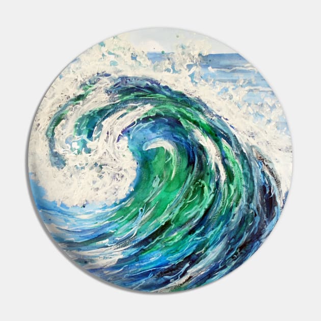 Blue Ocean Wave Pin by ZeichenbloQ