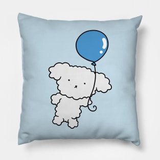 Blue Balloon Bichon Pillow