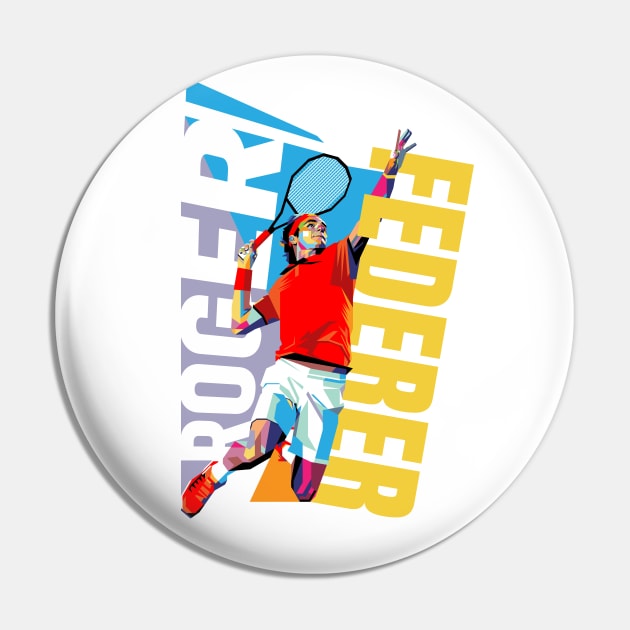 Roger Federer Pop Art Pin by Laksana Ardie Store