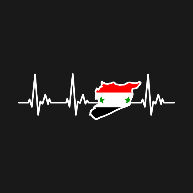 Syria Heartline Design Syrian Flag by samshirts