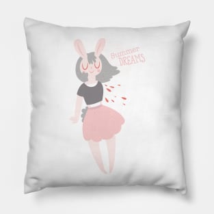 Summer Dreams Bunny Girl Pillow