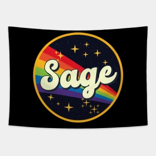 Sage // Rainbow In Space Vintage Style Tapestry