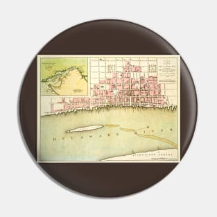 Antique Map of Philadelphia,  Pennsylvania by Benjamin Easburn Pin