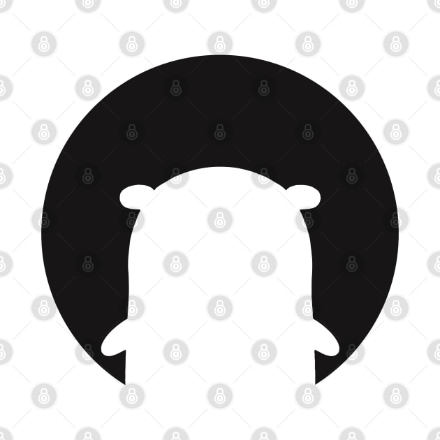 Golang Gopher Black Silhouette by clgtart