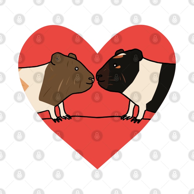 Two Guinea Pig Faces in Red Heart by Anke Wonder 