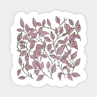 Art Nouveau Leaf Pattern Magnet