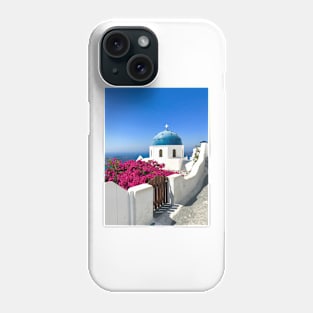 Church with Blue Dome, Santorini Phone Case