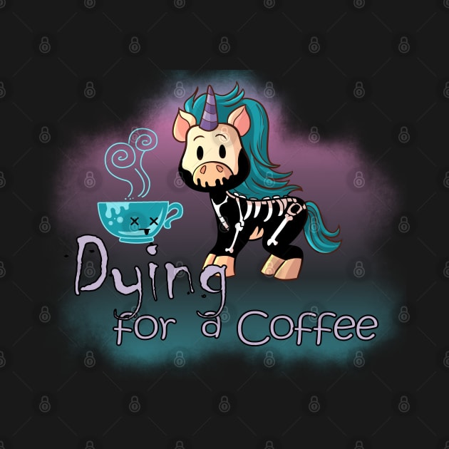 Knarf the Unicorn - Dying for a Coffee - Kawaii by Wanderer Bat