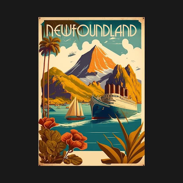 Newfoundland Canada Vintage Travel Art Poster by OldTravelArt