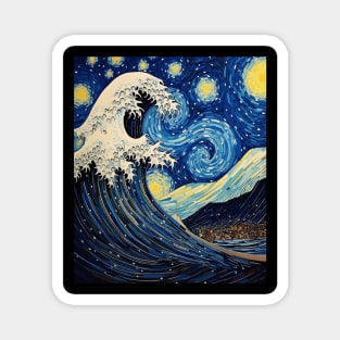 Great Wave off Kanagawa with Starry Nights van Gogh Magnet