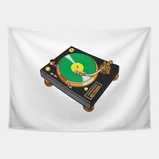 Turntable (Tricorn Black + Green Colorway) Analog / Music Tapestry