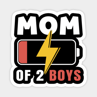 Mom of 2 Boys Shirt Gift from Son Mothers Day Birthday Women Magnet