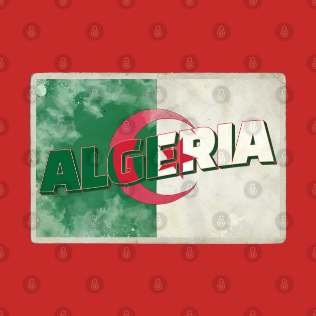 Algeria Vintage style retro souvenir by DesignerPropo