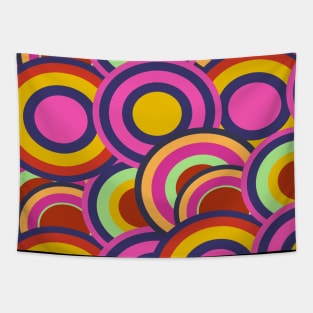 rainbow colors 1960s style abstract pattern Tapestry