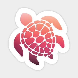 pink sunset ombre sea turtle Magnet