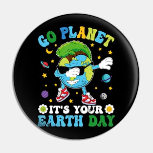 Dabbing Earth Day 2024 Groovy Go Planet Pin