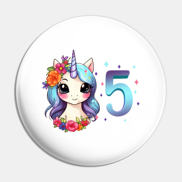 I am 5 with unicorn - girl birthday 5 years old Pin by Modern Medieval Design