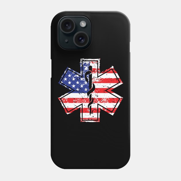 EMT American Flag Paramedic Medical Star Phone Case by ScottsRed