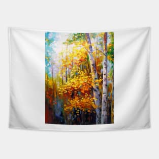 Birch in the forest Tapestry