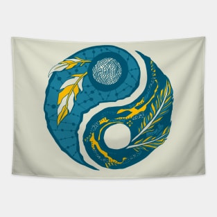 Retro Wave Yin Yang Tapestry