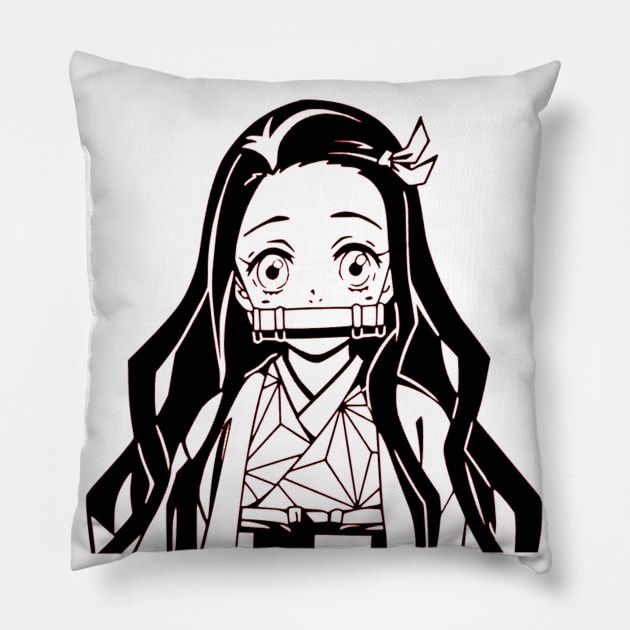 Nezuko Cute Demon girl Pillow by OtakuPapercraft