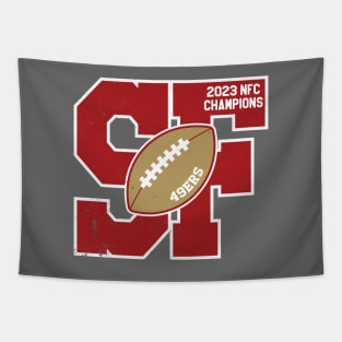 Big Bold San Francisco 2023 49ers NFC Champs Tapestry