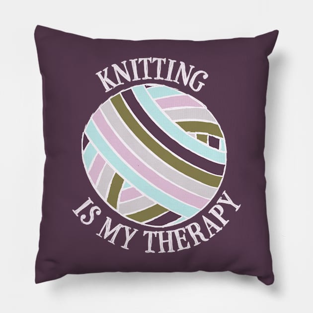 Knitting Therapy - Purple Pillow by ameemax