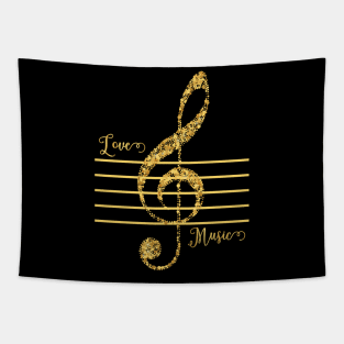 G clef,Treble clef,Love Music,musical notes.luxury style Tapestry